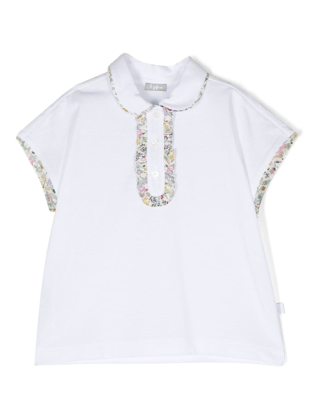 Il Gufo ruffled cotton polo shirt - White von Il Gufo