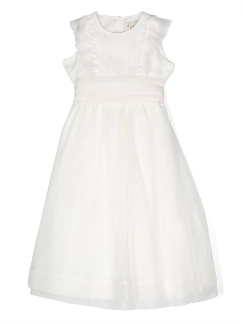 Il Gufo ruffled-detail cotton long dress - White von Il Gufo