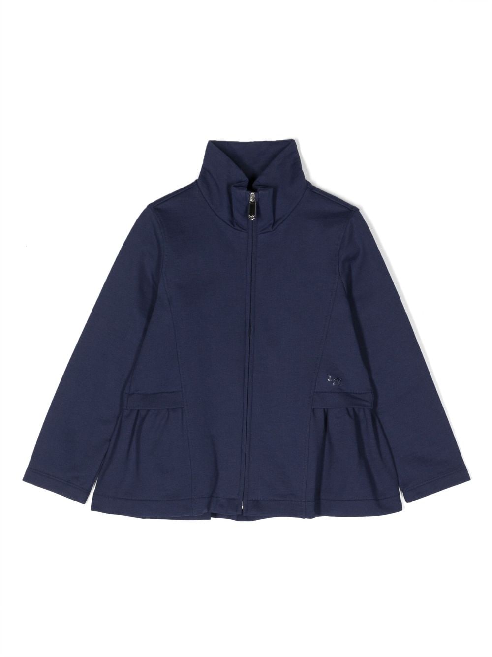 Il Gufo ruffled high-neck jacket - Blue von Il Gufo