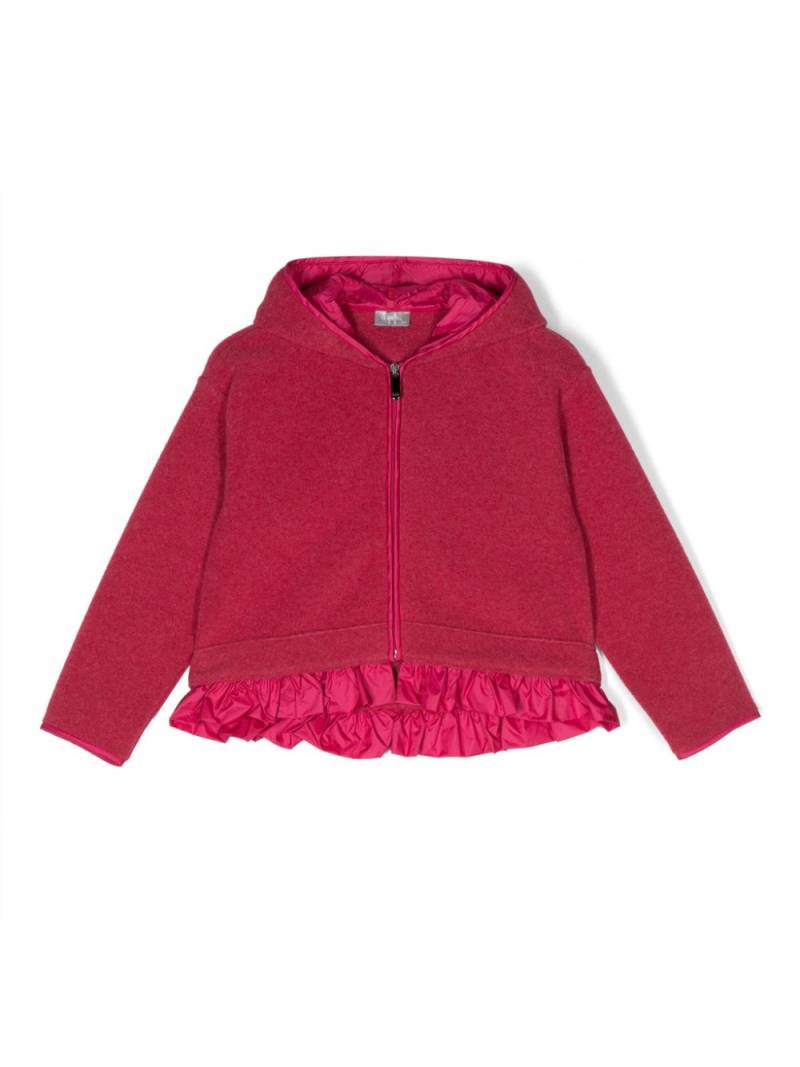 Il Gufo ruffled hooded jacket - Pink von Il Gufo