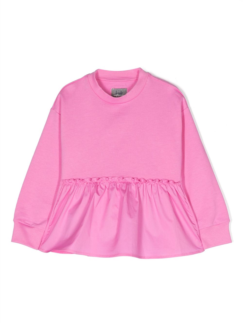 Il Gufo ruffled tied-waist sweatshirt - Pink von Il Gufo