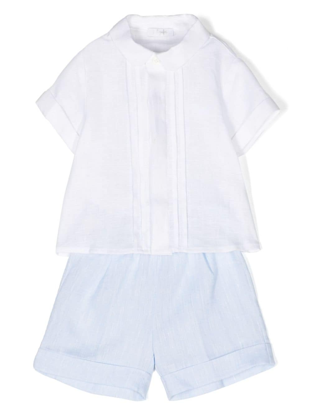 Il Gufo semi-sheer linen shorts set - White von Il Gufo