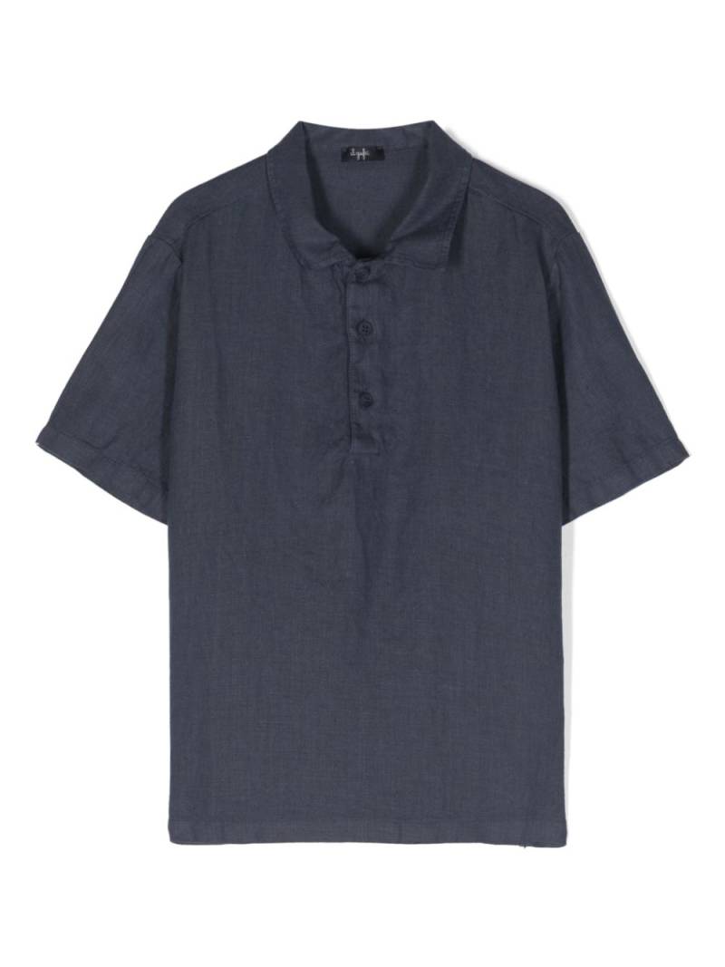 Il Gufo short-sleeve linen polo shirt - Blue von Il Gufo