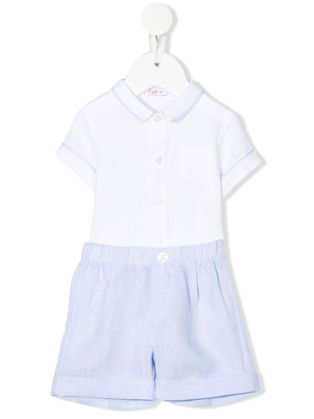 Il Gufo short-sleeve shirt and short set - Blue von Il Gufo