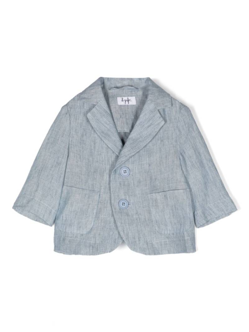 Il Gufo single-breasted linen blazer - Blue von Il Gufo