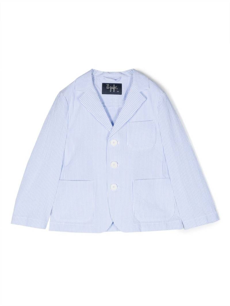 Il Gufo single-breasted striped cotton blazer - Blue von Il Gufo