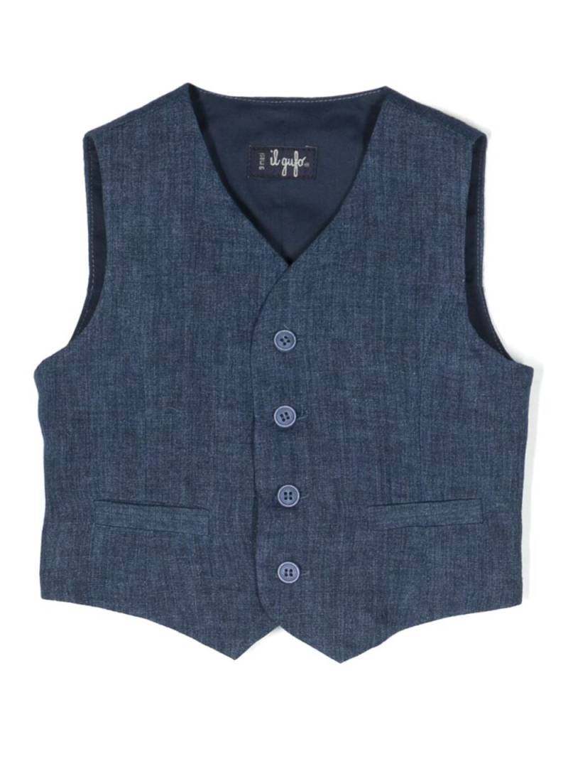 Il Gufo sleeveless cotton waistcoat - Blue von Il Gufo