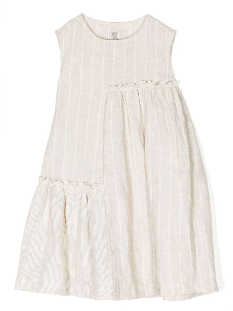 Il Gufo sleeveless striped linen dress - Neutrals von Il Gufo