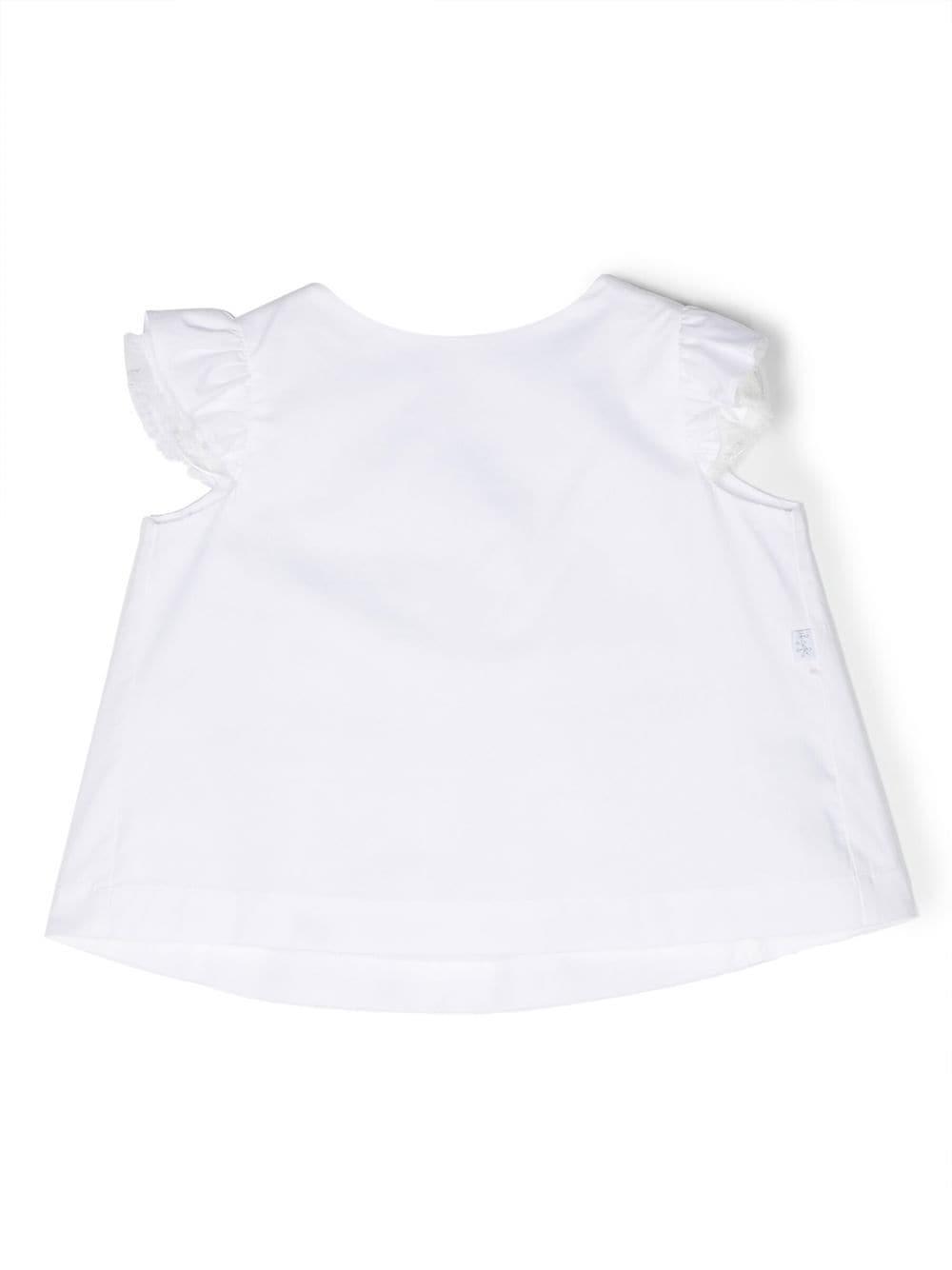 Il Gufo square-neck ruffled T-shirt - White von Il Gufo