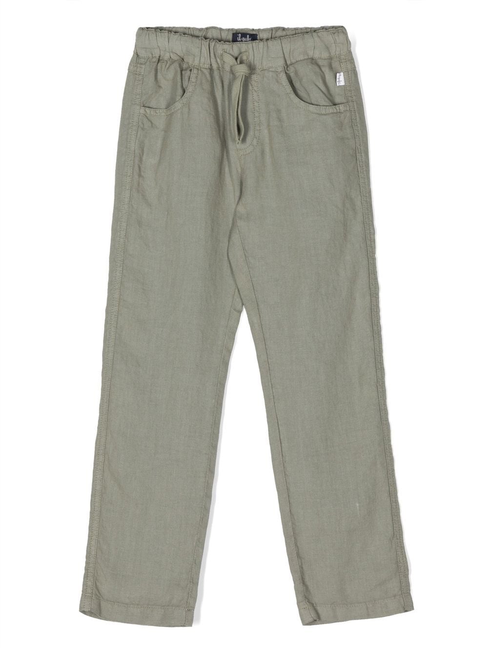 Il Gufo straight-leg linen trousers - Green von Il Gufo