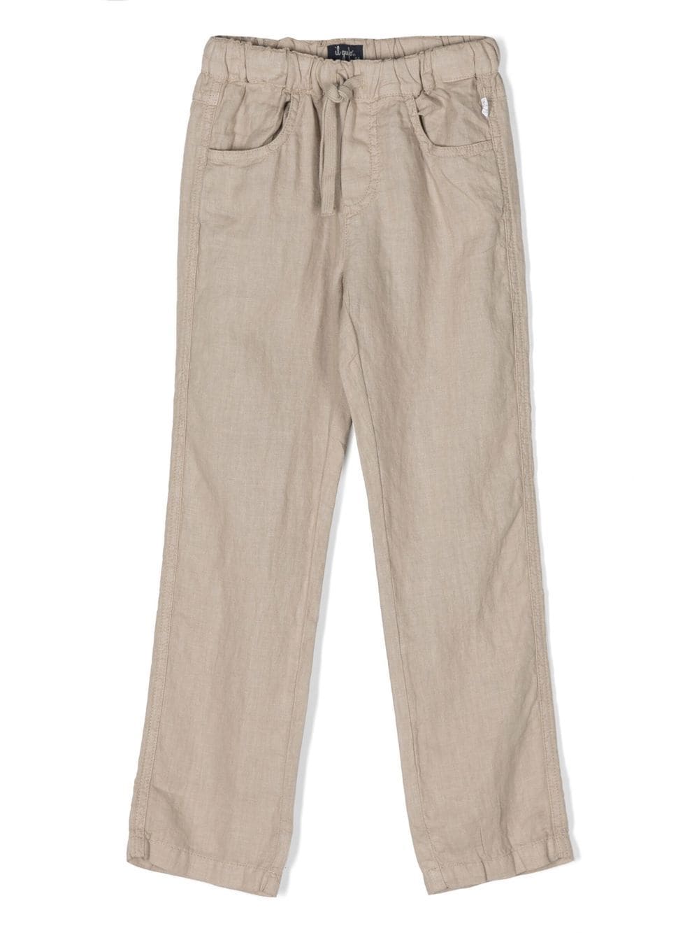 Il Gufo straight-leg linen trousers - Neutrals von Il Gufo