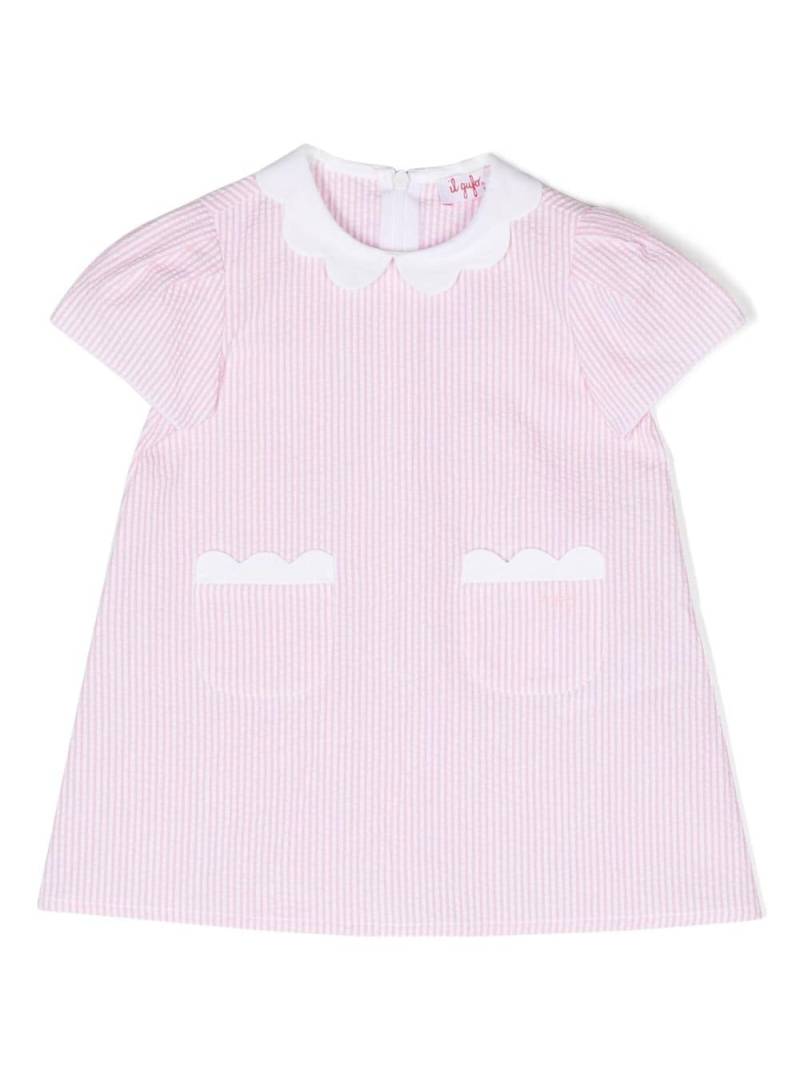 Il Gufo stripe-pattern cotton dress - Pink von Il Gufo