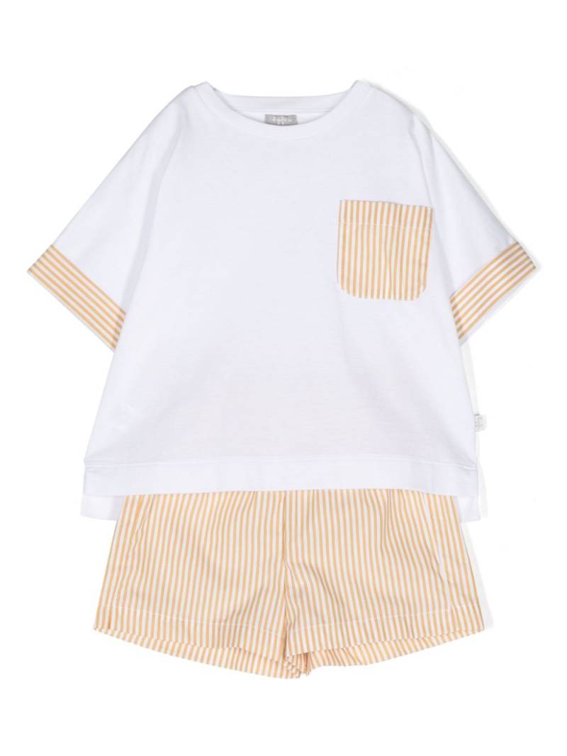 Il Gufo striped cotton T-shirt and shorts set - White von Il Gufo