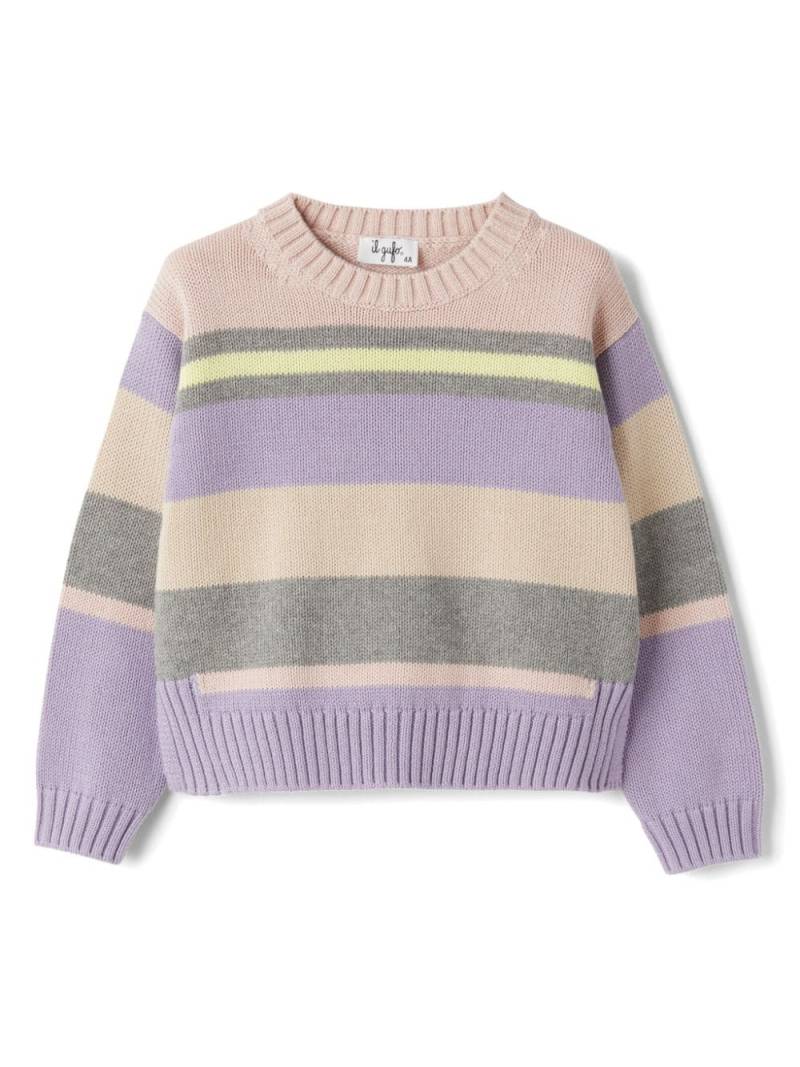 Il Gufo striped cotton jumper - Pink von Il Gufo