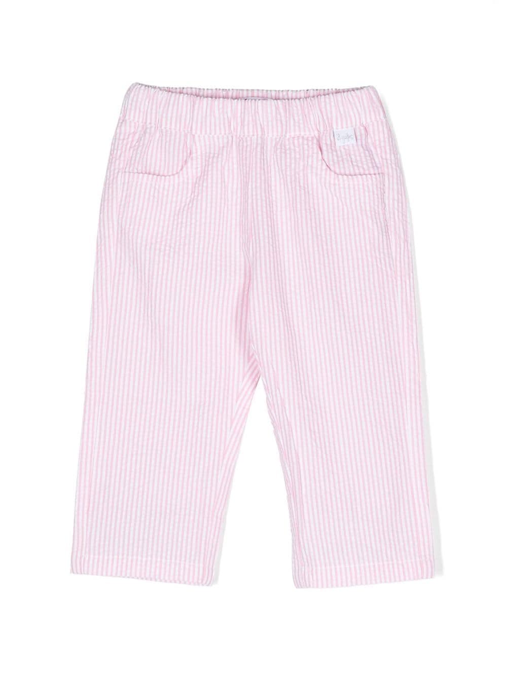 Il Gufo striped cotton trousers - Pink von Il Gufo