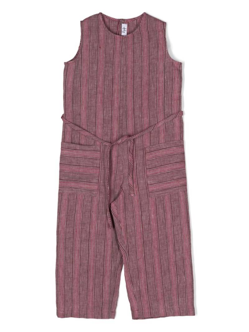 Il Gufo striped linen jumpsuit - Pink von Il Gufo