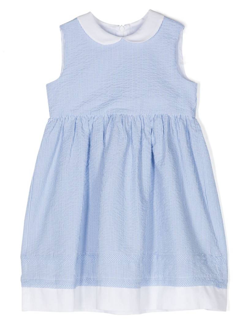 Il Gufo striped seersucker dress - Blue von Il Gufo