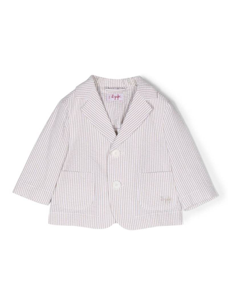 Il Gufo striped single-breasted button blazer - Neutrals von Il Gufo