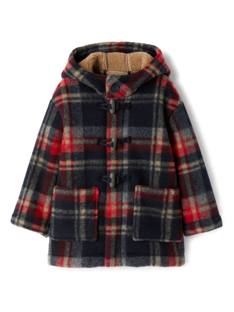 Il Gufo tartan-check print duffle coat - Blue von Il Gufo