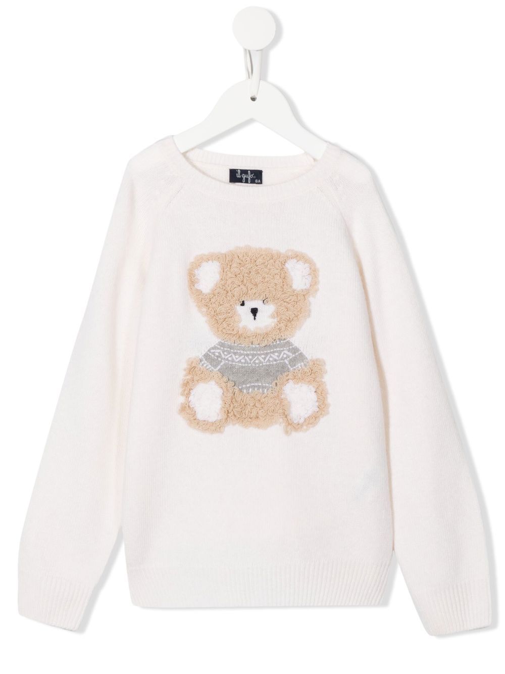 Il Gufo teddy-bear detail knit jumper - Neutrals von Il Gufo