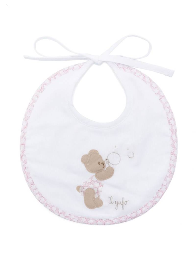 Il Gufo teddy bear-motif bib - White von Il Gufo