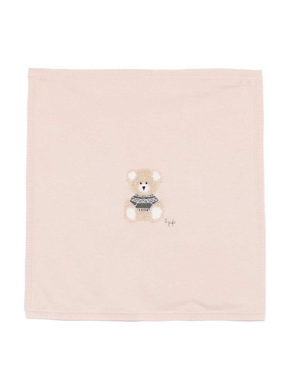 Il Gufo teddy bear-motif blanket - Pink von Il Gufo