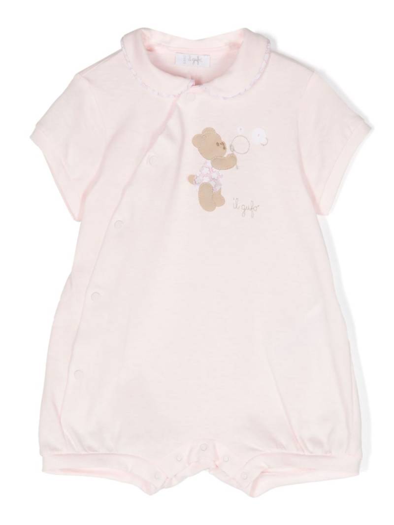 Il Gufo teddy bear-motif cotton shortie - Pink von Il Gufo