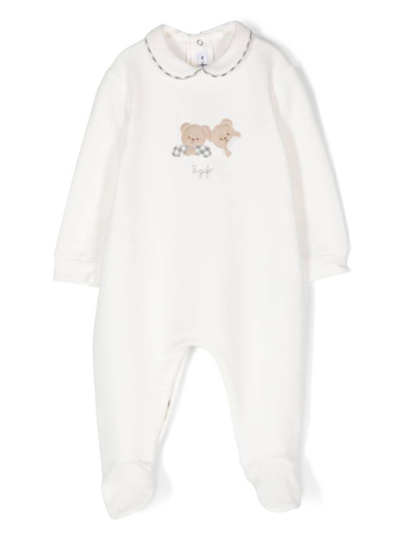 Il Gufo teddy bear-patches pajamas - White von Il Gufo