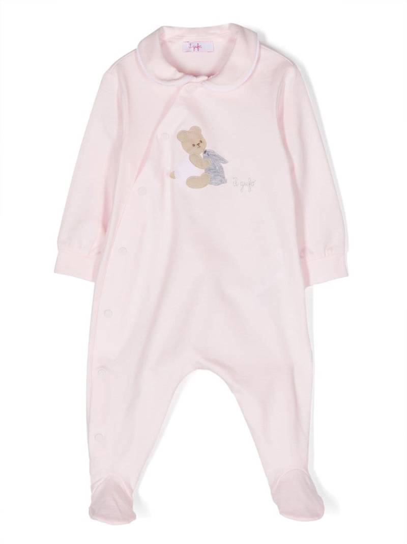 Il Gufo teddy-bear stretch-cotton babygrow - Pink von Il Gufo