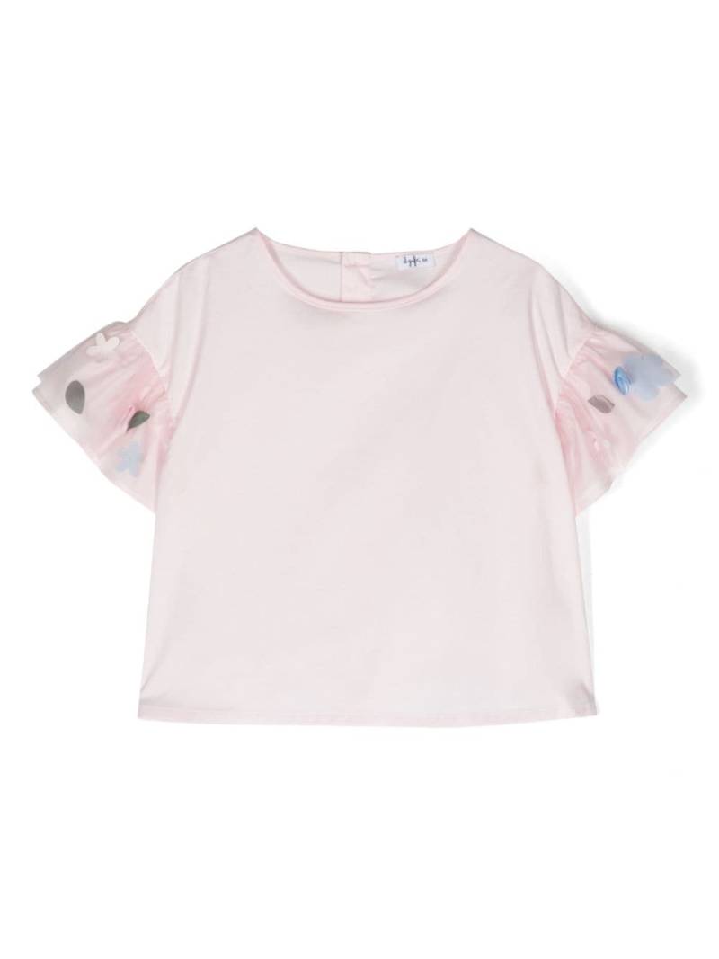 Il Gufo tulle-detailed cotton top - Pink von Il Gufo