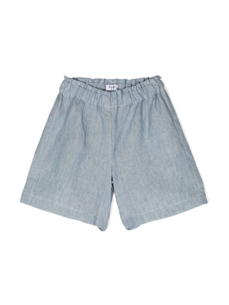 Il Gufo wide-leg linen shorts - Blue von Il Gufo