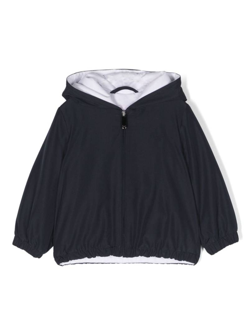 Il Gufo zip-up hooded jacket - Blue von Il Gufo