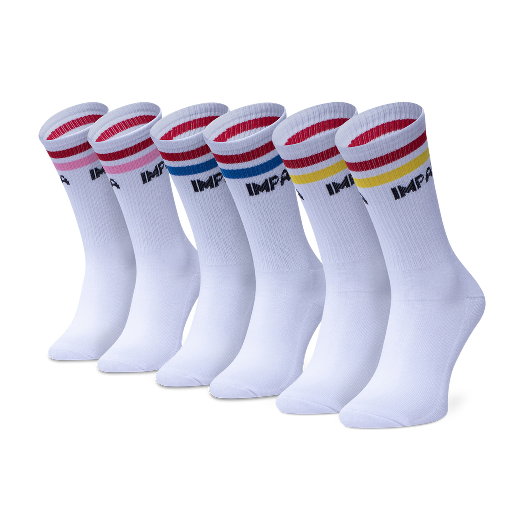 3er-Set hohe Damensocken Impala Stripe Sock 3 Pack IM787000 Weiß von Impala