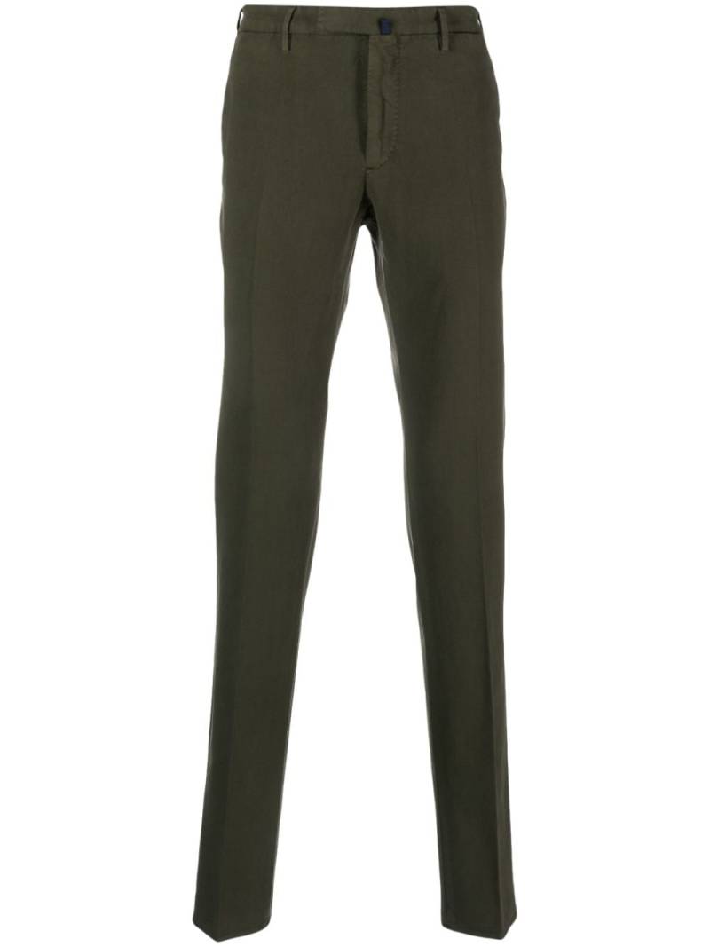 Incotex Batavia pressed-crease slim-fit trousers - Green von Incotex