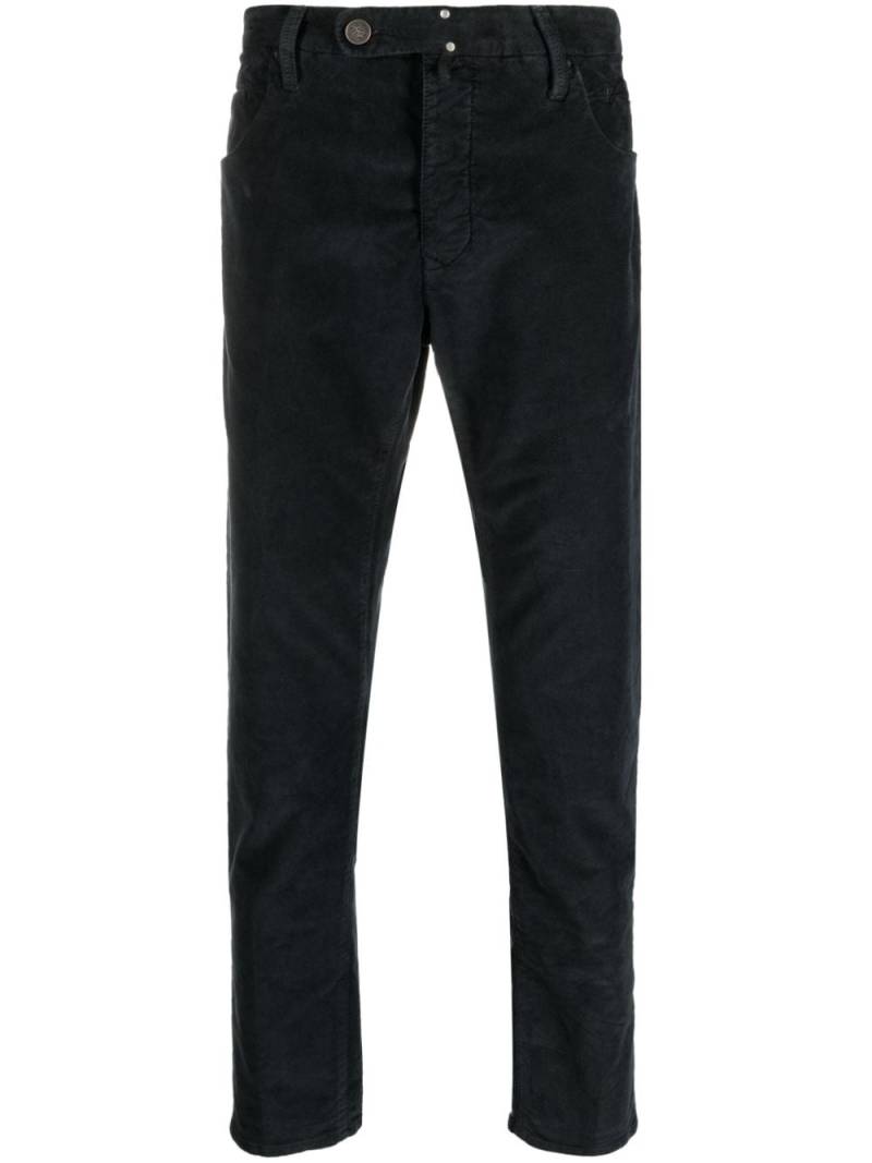 Incotex cotton slim-cut trousers - Black von Incotex