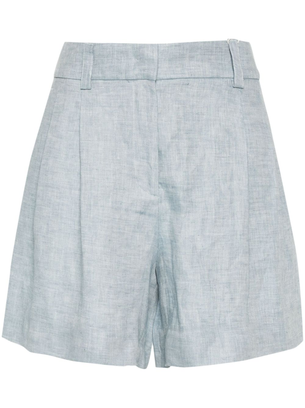 Incotex linen pleated shorts - Blue von Incotex