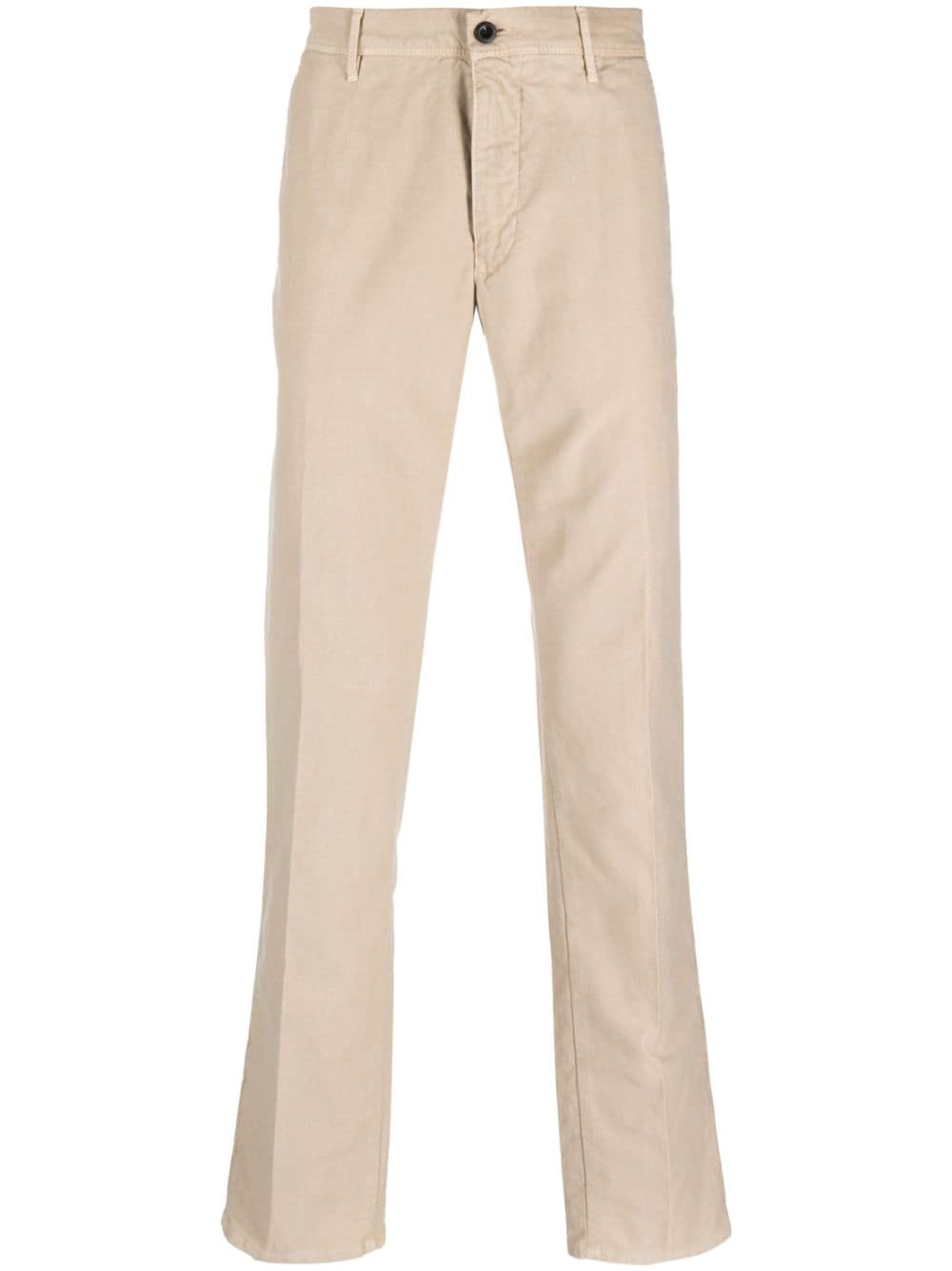 Incotex logo-embroidered straight-leg trousers - Neutrals von Incotex