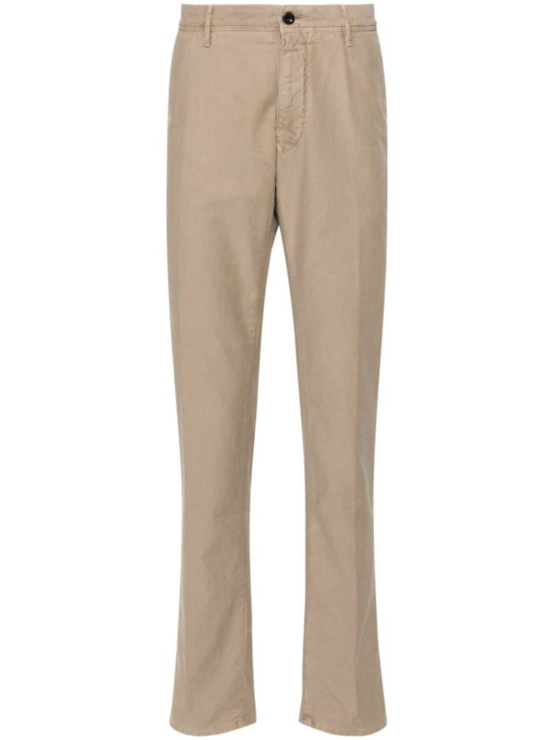 Incotex logo-embroidered trousers - Neutrals von Incotex