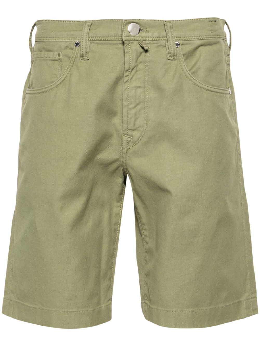 Incotex logo-patch denim shorts - Green von Incotex