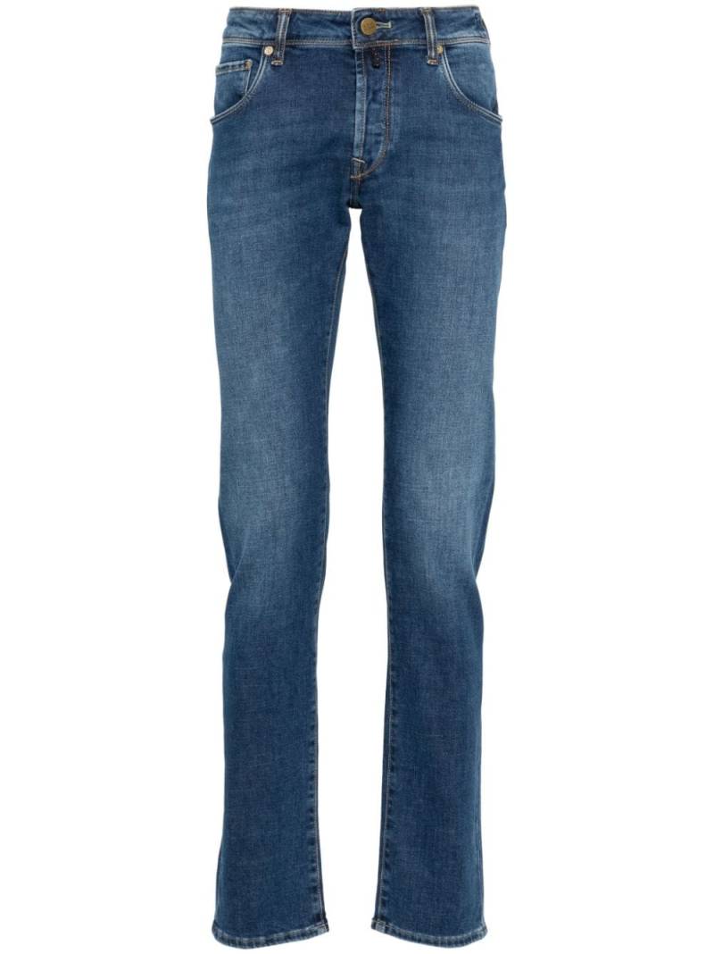 Incotex logo-patch slim-fit jeans - Blue von Incotex