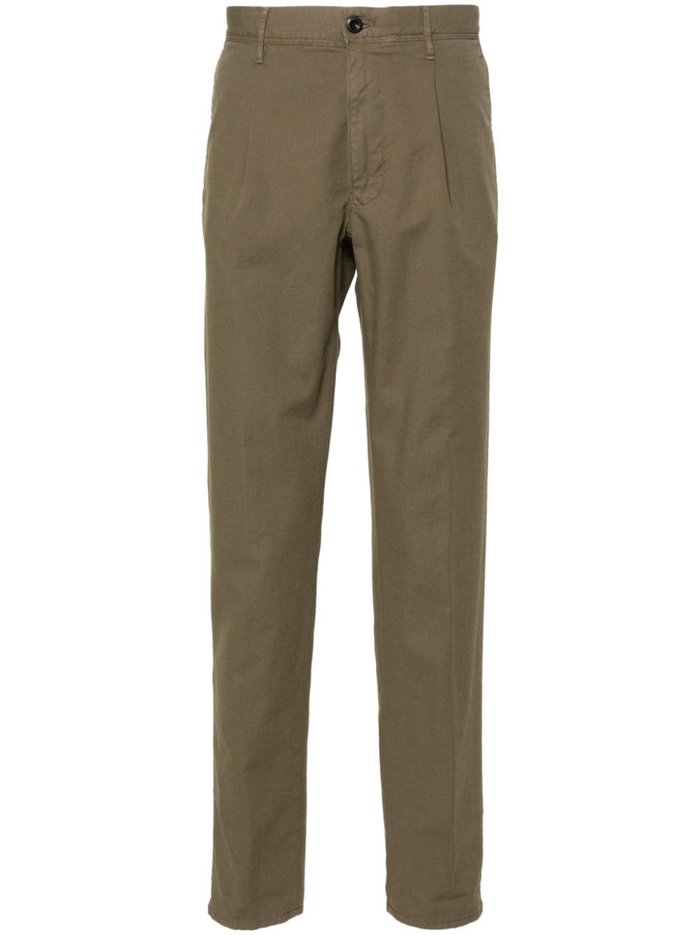 Incotex mid-rise stretch-cotton tapered trousers - Green von Incotex