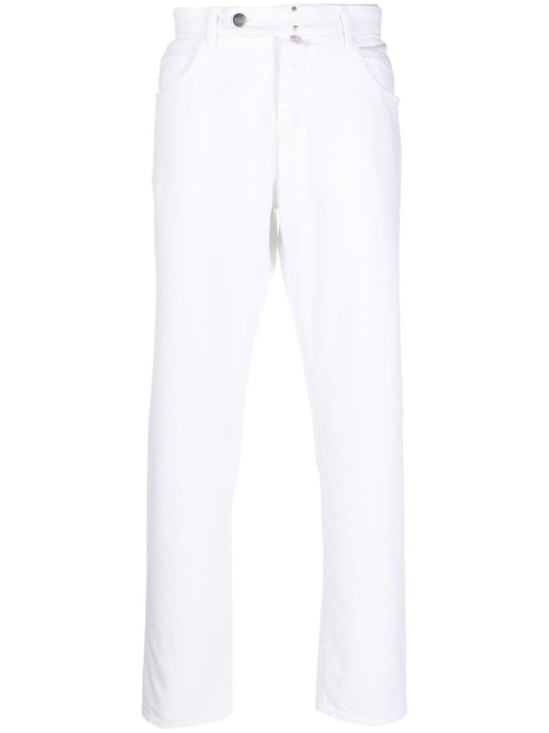 Incotex off-centre button-fastening trousers - White von Incotex