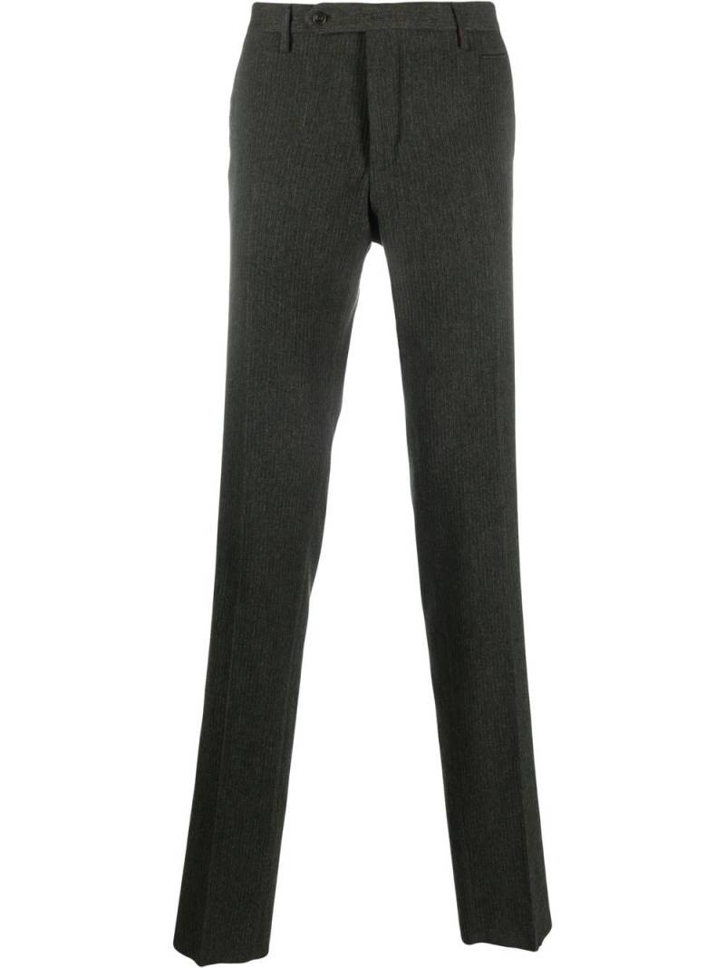 Incotex pinstripe chenille trousers - Green von Incotex