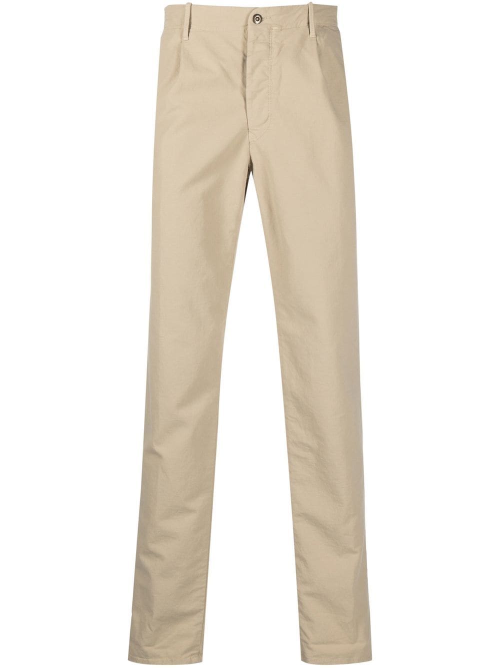 Incotex pleat-detail straight-leg trousers - Neutrals von Incotex