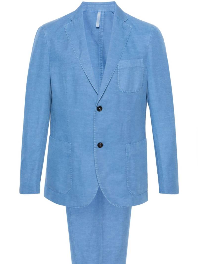 Incotex single-breasted linen blend suit - Blue von Incotex