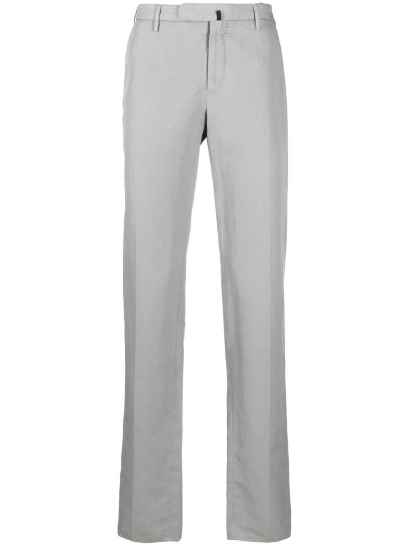 Incotex straight-leg linen-cotton trousers - Grey von Incotex