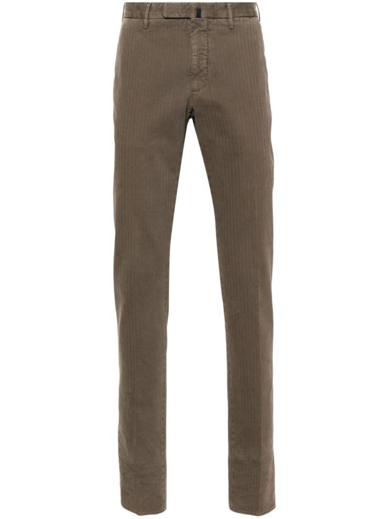 Incotex striped mid-rise tailored trousers - Grey von Incotex