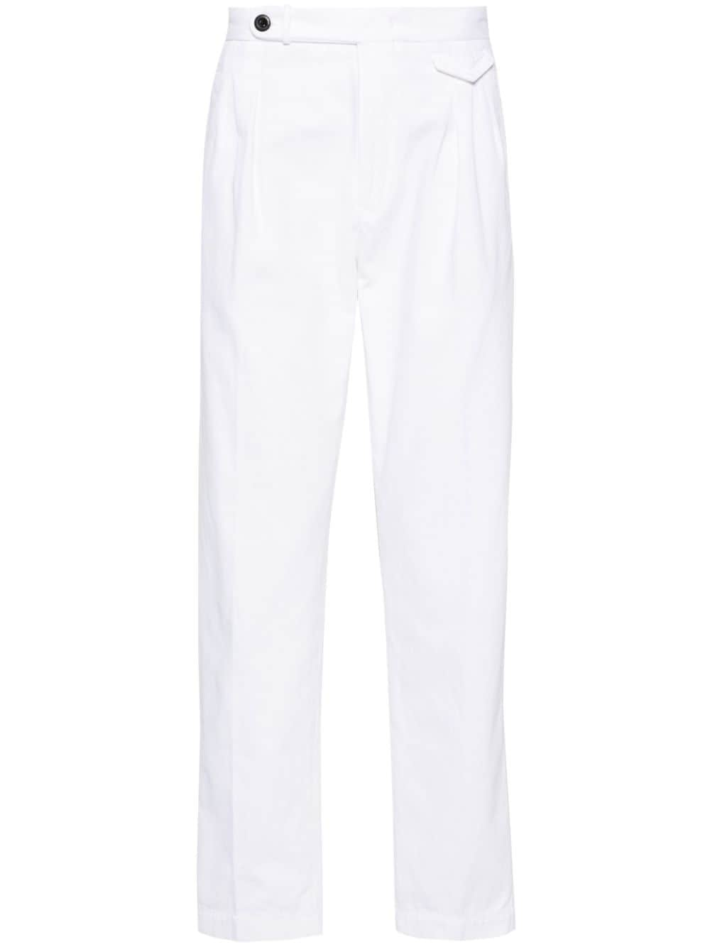 Incotex tapered-leg twill trousers - White von Incotex