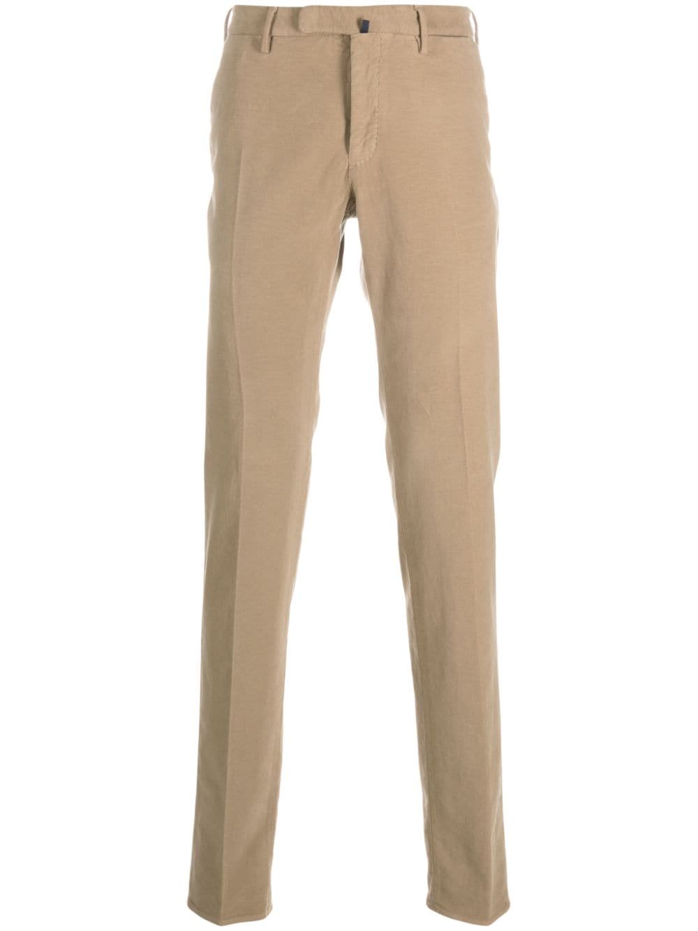 Incotex tapered-leg velour trousers - Neutrals von Incotex