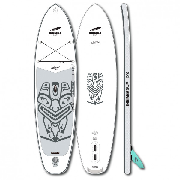 Indiana - 10'6 Allround Inflatable - SUP Board Gr 320 x 81,3 x 12 cm weiß/grau von Indiana